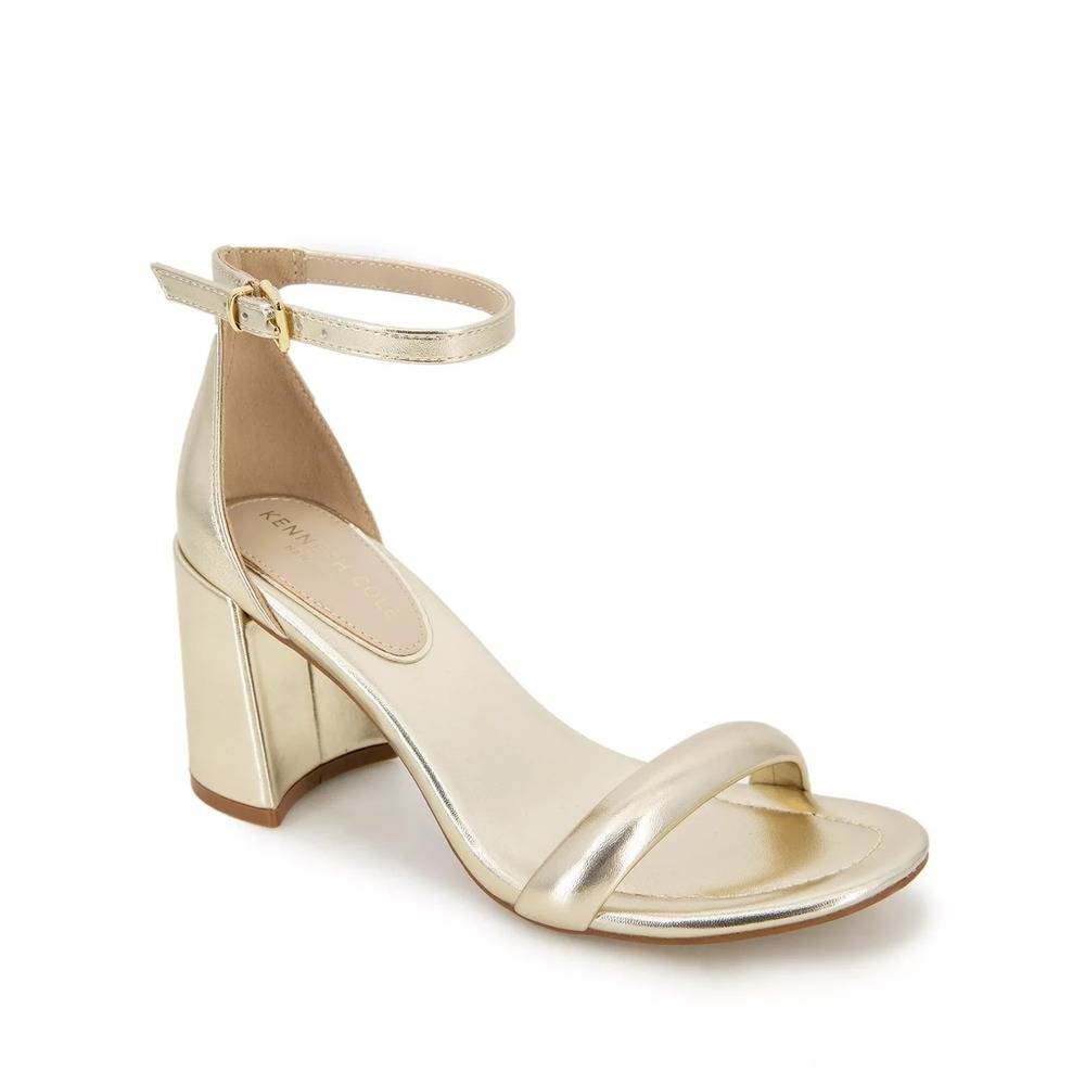 Kenneth Cole New York Luisa Women's Block Heel Sandals Champagne Gold Sz 8.5M